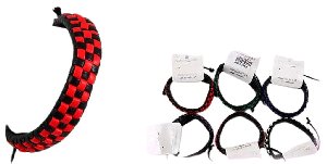 Faux Leather Checker Design Bracelet